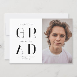 elegant modern script afstuderen aankondiging