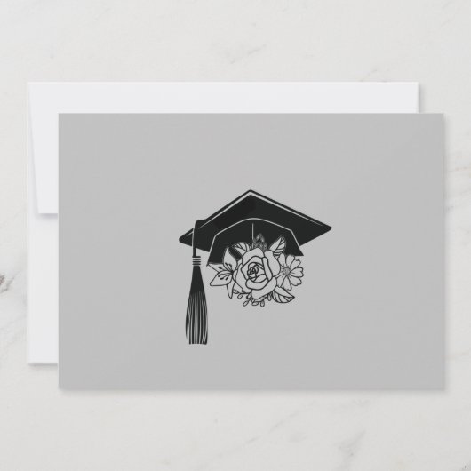 elegant modern script afstuderen aankondiging (Achterkant)