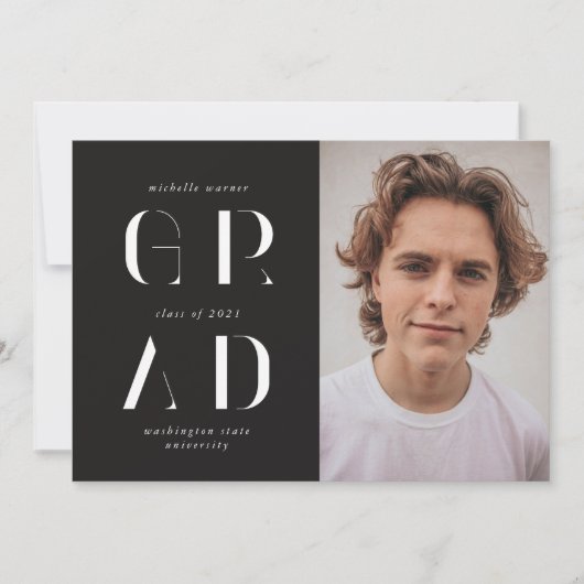 elegant modern script afstuderen aankondiging (Voorkant)