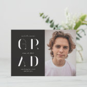 elegant modern script afstuderen aankondiging (Staand voorkant)