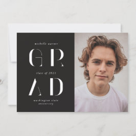 elegant modern script afstuderen aankondiging
