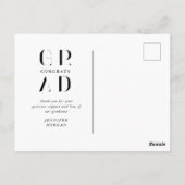 elegant modern script afstuderen aankondiging briefkaart (Achterkant)