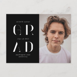 elegant modern script afstuderen aankondiging briefkaart