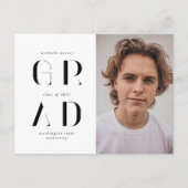 elegant modern script afstuderen aankondiging briefkaart (Voorkant)