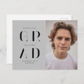 elegant modern script afstuderen aankondiging briefkaart (Voorkant / Achterkant)