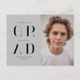 elegant modern script afstuderen aankondiging briefkaart