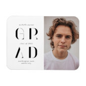 elegant modern script afstuderen aankondiging magn magneet (Horizontaal)