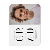 elegant modern script afstuderen aankondiging magn magneet (Verticaal)