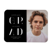 elegant modern script afstuderen aankondiging magn magneet (Horizontaal)