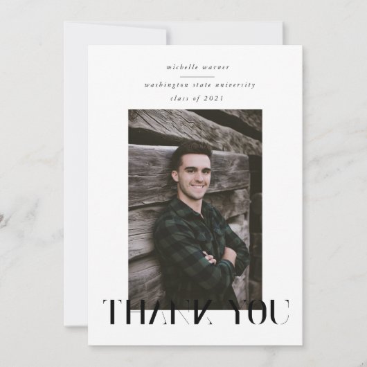 elegant modern script afstuderen bedankt je credit kaart (Voorkant)