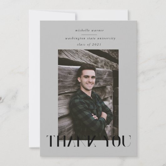 elegant modern script afstuderen bedankt je credit kaart (Voorkant)