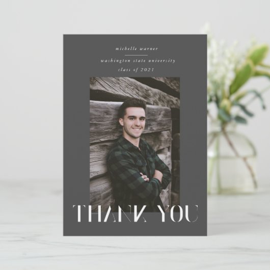 elegant modern script afstuderen bedankt je credit kaart (Staand voorkant)