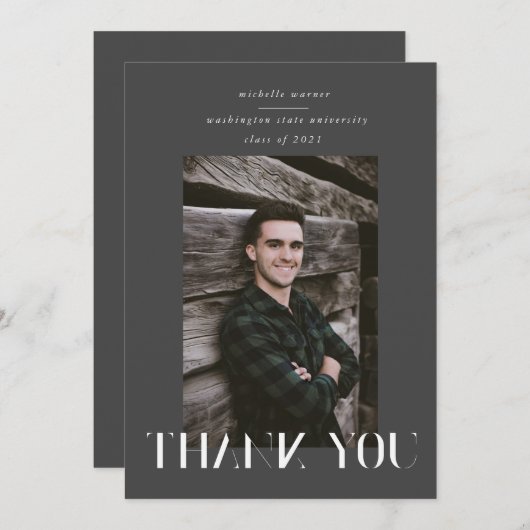 elegant modern script afstuderen bedankt je credit kaart (Voorkant / Achterkant)