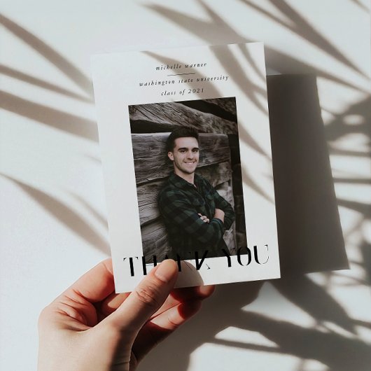 elegant modern script afstuderen bedankt je credit kaart