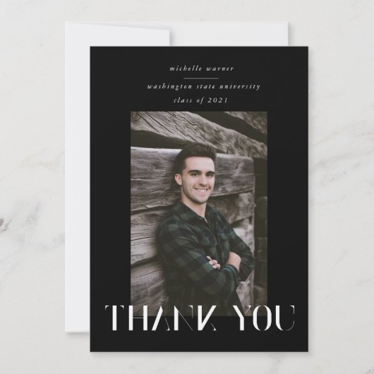 elegant modern script afstuderen bedankt je credit kaart (Voorkant)