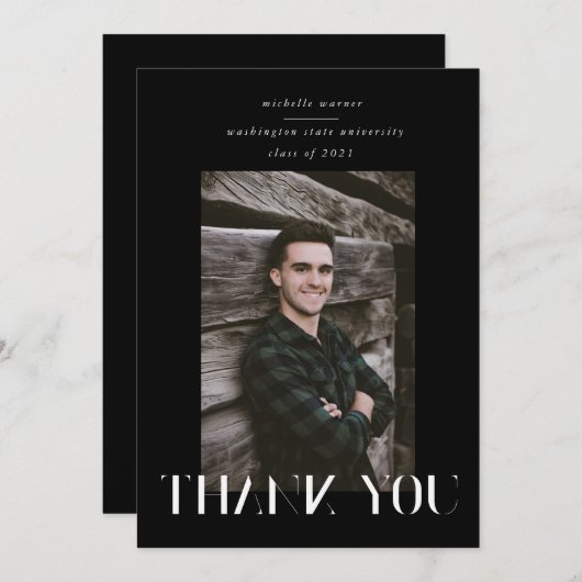 elegant modern script afstuderen bedankt je credit kaart (Voorkant / Achterkant)