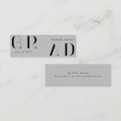 elegant modern script afstuderen name card mini visitekaartje (Voorkant / Achterkant)