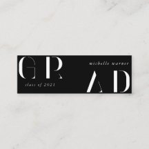 elegant modern script afstuderen name card