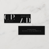 elegant modern script afstuderen name card mini visitekaartje (Voorkant / Achterkant)