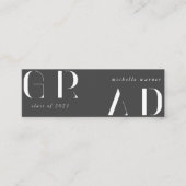 elegant modern script afstuderen name card mini visitekaartje (Voorkant)