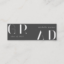 elegant modern script afstuderen name card mini visitekaartje