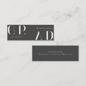 elegant modern script afstuderen name card mini visitekaartje (Voorkant / Achterkant)