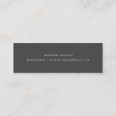elegant modern script afstuderen name card mini visitekaartje (Achterkant)