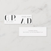 elegant modern script afstuderen name card mini visitekaartje (Voorkant / Achterkant)