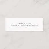 elegant modern script afstuderen name card mini visitekaartje (Achterkant)
