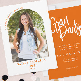 Elegant Modern Script Arch Foto Oranje Afstudeerde Kaart