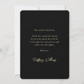 Elegant modern Script Black Gold Photo Afstuderen Bedankkaart (Achterkant)