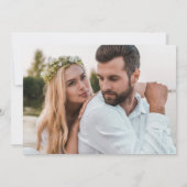 Elegant Modern Script Bloemen Foto Bruiloft Save The Date (Achterkant)