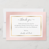 Elegant modern Script Blush Pink en Gold Bedankkaart (Voorkant)