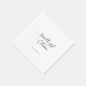 Elegant modern Script Bride & Groom Names Wedding Servet (Hoek)