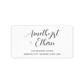 Elegant modern Script Bride & Groom Wedding Etiket (Voorkant)