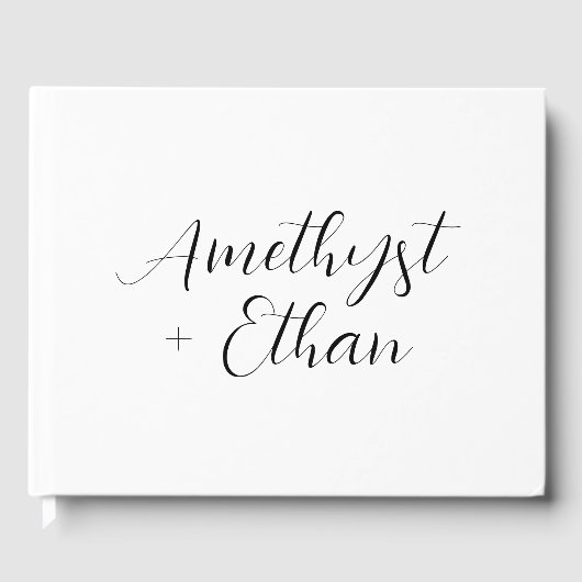 Elegant modern Script Bride & Groom Wedding Gastenboek (Voorkant)