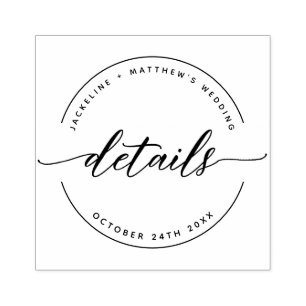 Elegant modern script, bruiloft, aangepaste "detai rubberstempel