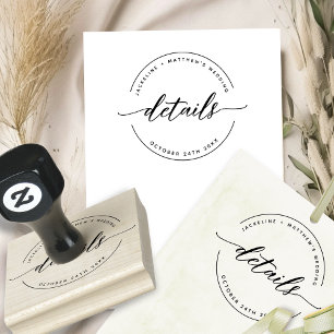 Elegant modern script, bruiloft, aangepaste "detai rubberstempel