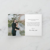 Elegant modern script bruiloft Foto bedankt (Binnen)