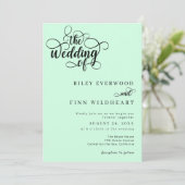 Elegant Modern Script bruiloft uitnodiging (Staand voorkant)