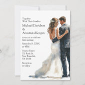 elegant modern script budget wedding invitation   notitiekaartje (Voorkant)
