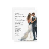 elegant modern script budget wedding invitation   notitiekaartje (Voorkant / Achterkant in situ)