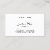 Elegant Modern Script Chic Ontwerp Verfijnd Visitekaartje (Achterkant)