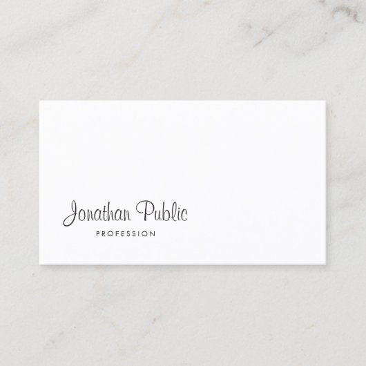 Elegant Modern Script Chic Ontwerp Verfijnd Visitekaartje (Voorkant)