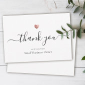 Elegant Modern Script Chic Roos Gold Business Bedankkaart