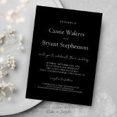 Elegant Modern Script Chique Zwart-wit bruiloft Kaart