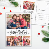 Elegant Modern Script Collage Vrolijk Kerstfeest Briefkaart