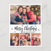 Elegant Modern Script Collage Vrolijk Kerstfeest Briefkaart (Voorkant)