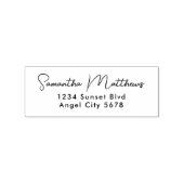Elegant modern Script Custom Name Address Rubberstempel (Afrduk)