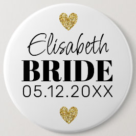 Elegant modern Script Cute Glitter Hearts Custom Ronde Button 6,0 Cm